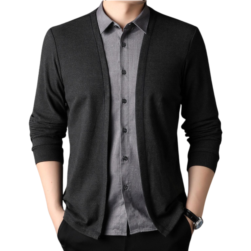 2-i-1 skjorte og cardigan