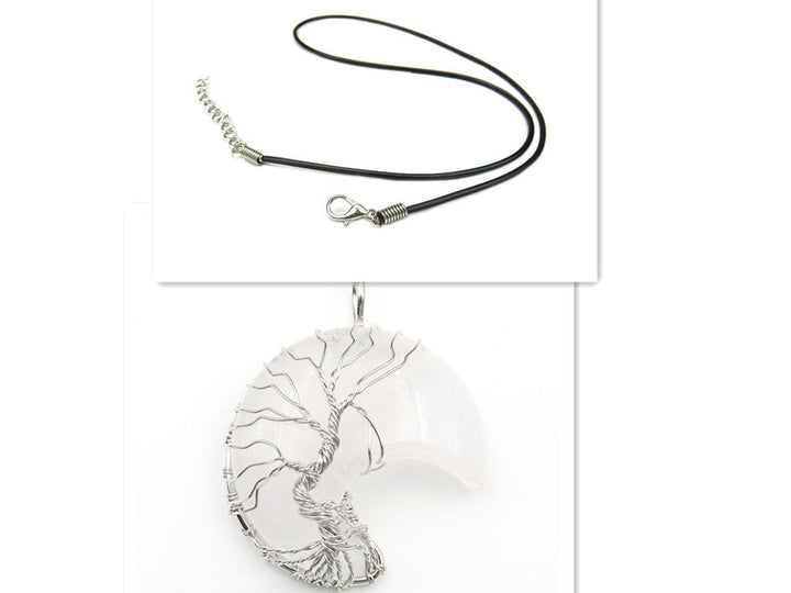 Halskæde med Livets Træ vedhæng og Månekrystal Accessories 