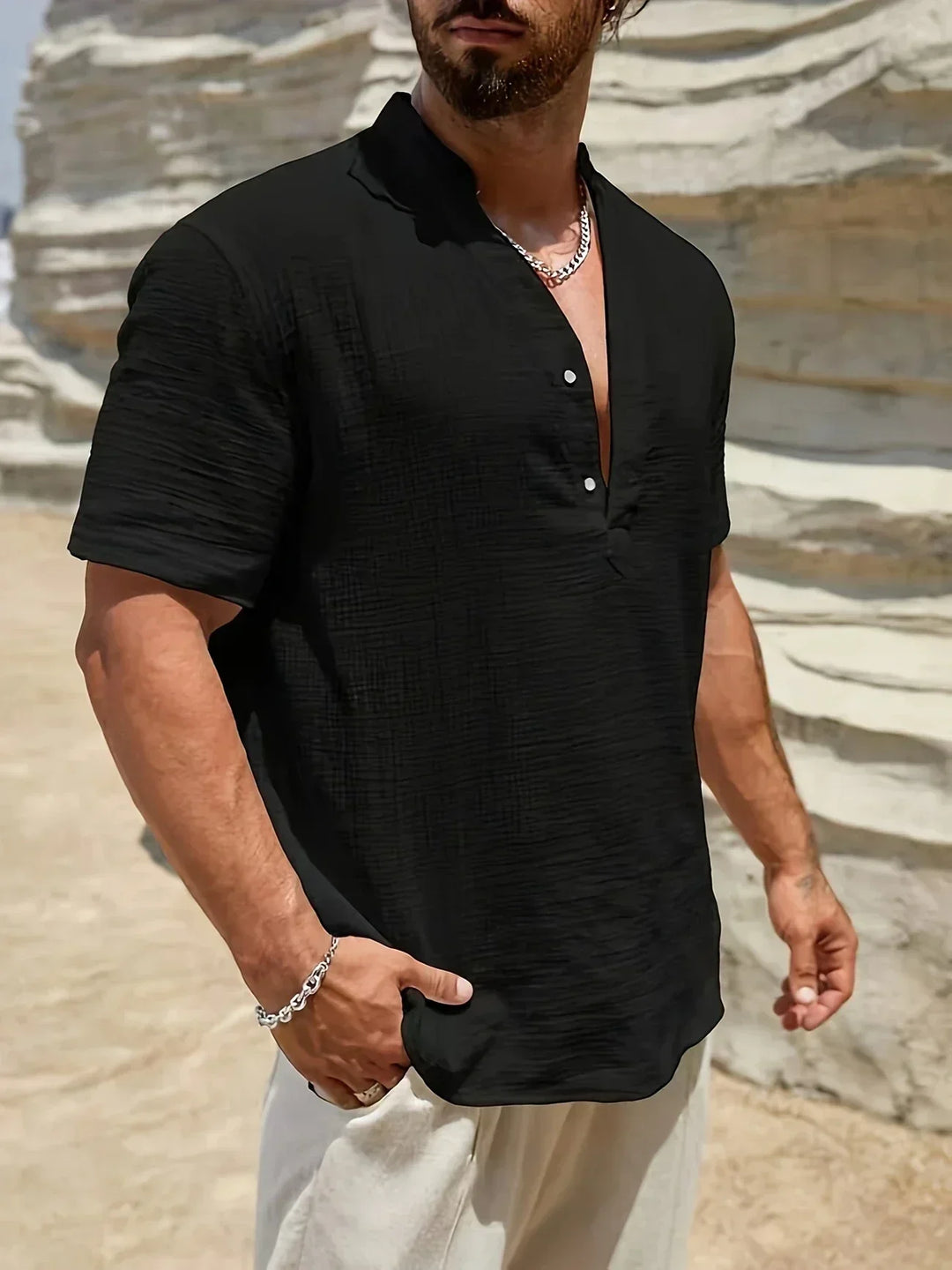 Savrani™ | Elegant sommerskjorte med høj krave