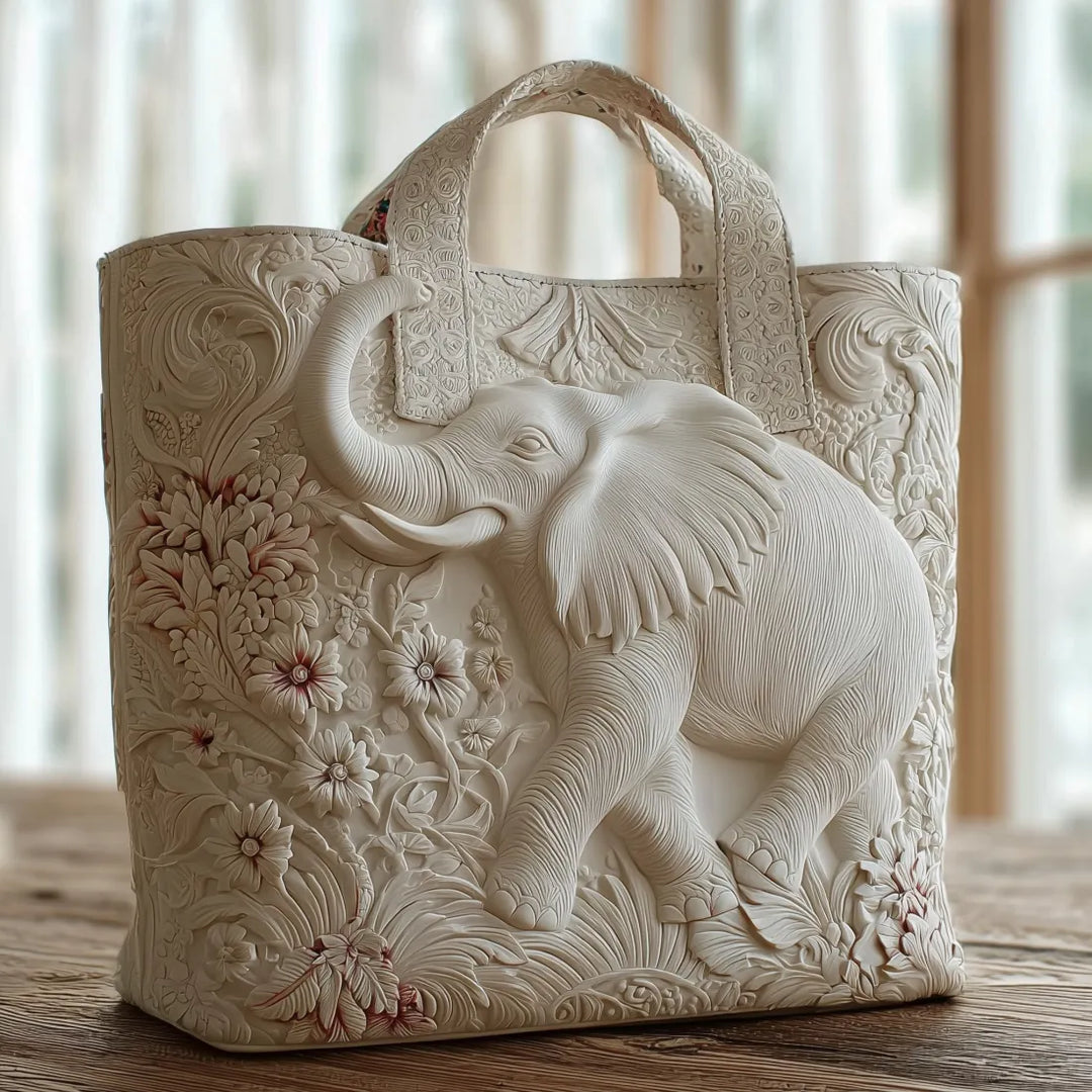 HÅNDLAVET TASKE - ELEFANT