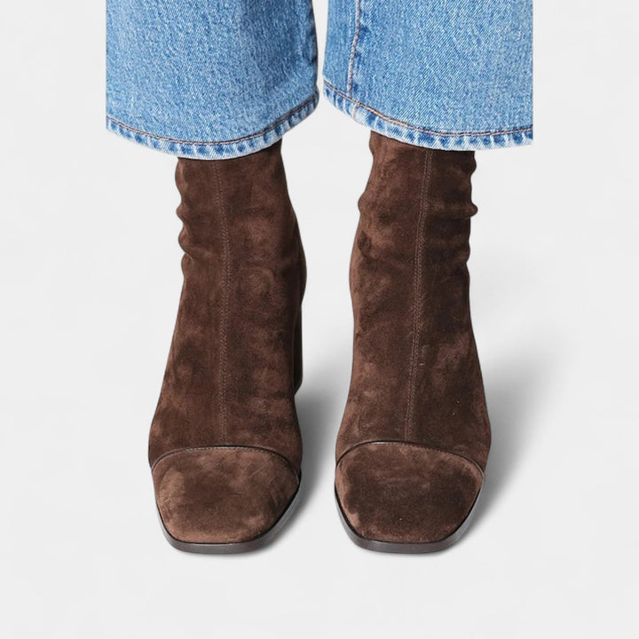 Lea – Elegante sko med firkantet tå og blokhæl 