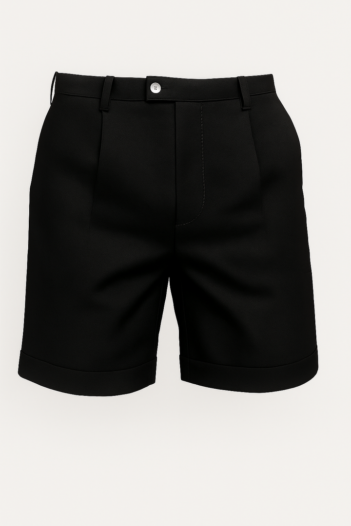 Herreshorts med læg og lommer – sort og alsidige