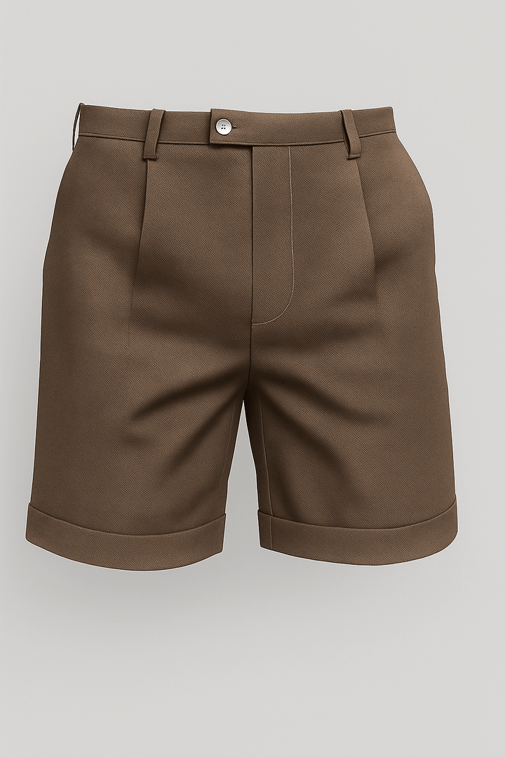 Herreshorts med læg og lommer – Taupe og alsidige