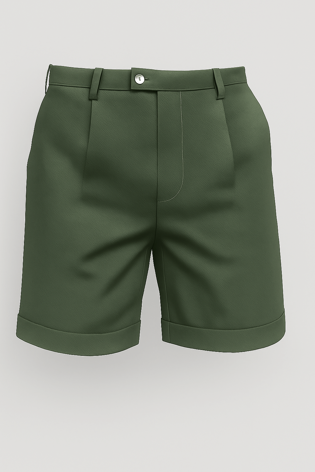 Herreshorts med læg og lommer – grøn og alsidige