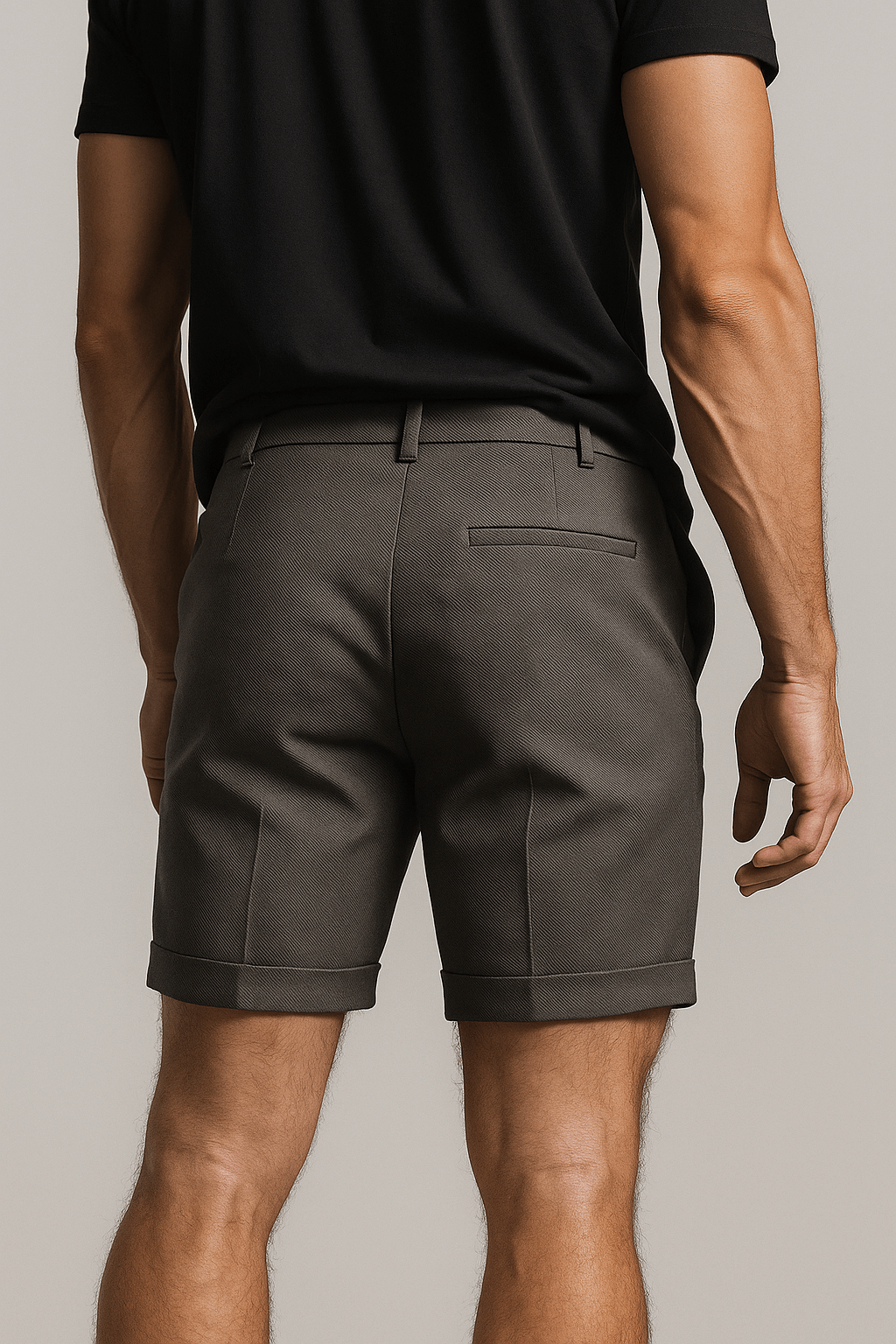 Herreshorts med læg og lommer – skifergrå og alsidige