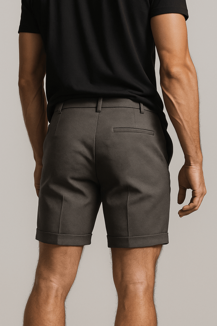 Herreshorts med læg og lommer – skifergrå og alsidige