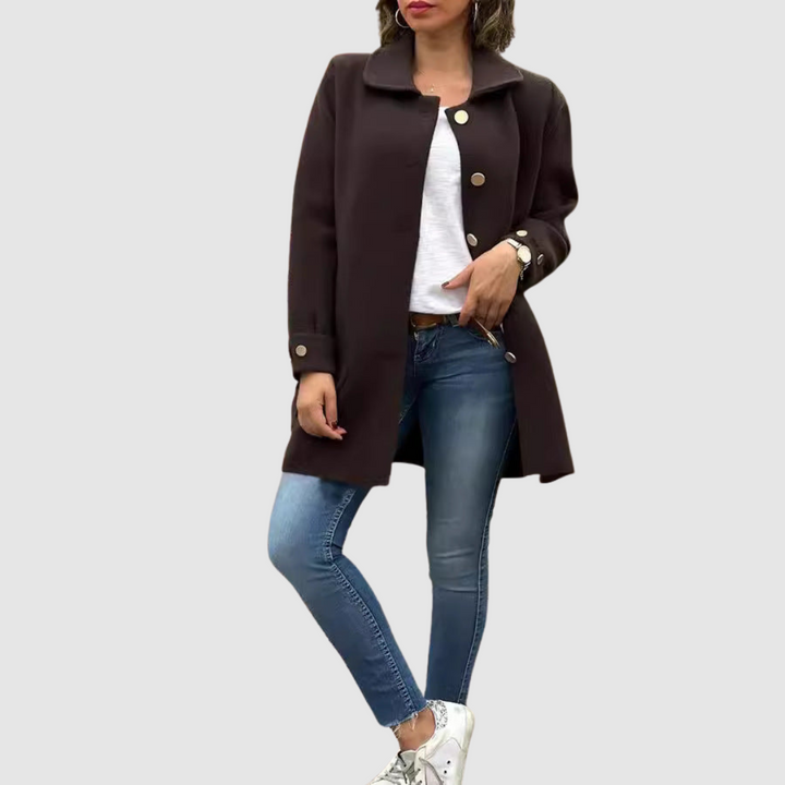 Martina - Klassisk oversized frakke med knapper