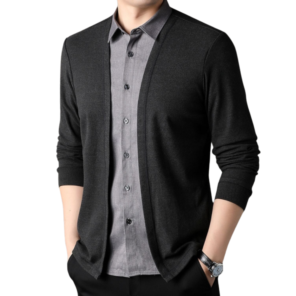 2-i-1 skjorte og cardigan