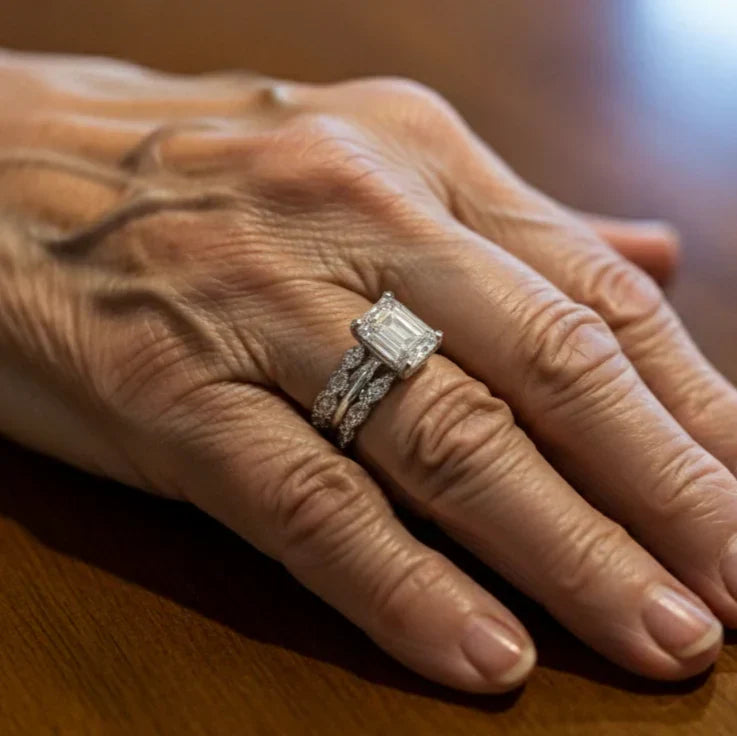 Vintage Sølv Ring med Glitrende Lag 