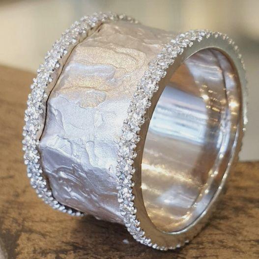 Vintage ring med sølvzirkon 