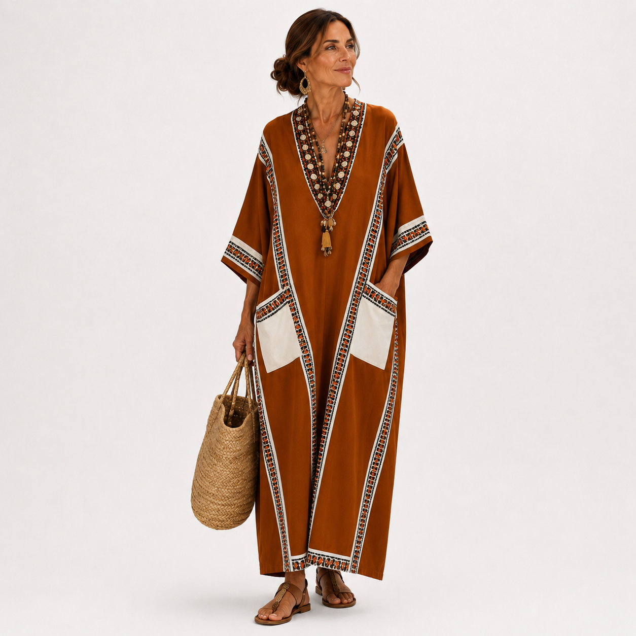 Caftan Nadia Terracotta Etno