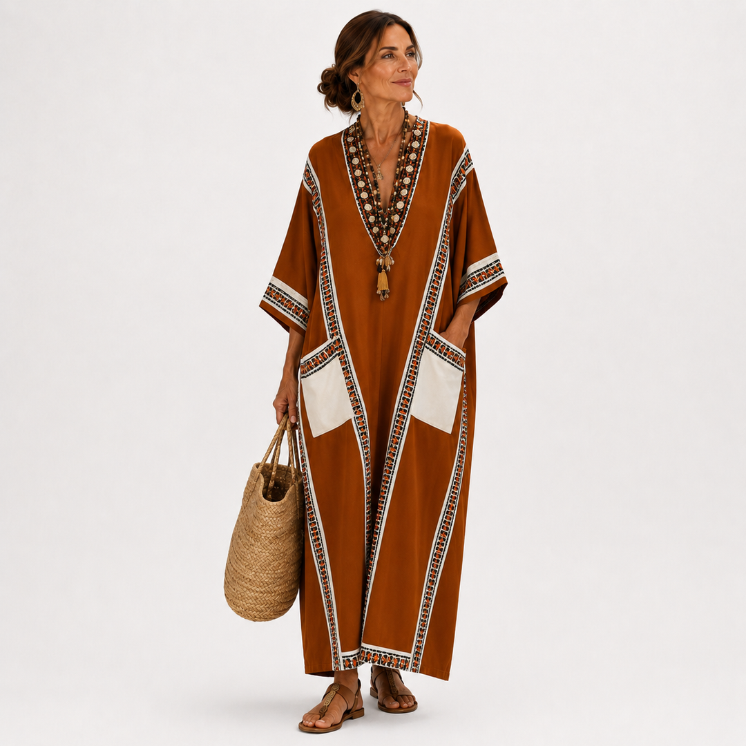 Kaftan Nadia Terracotta Etno