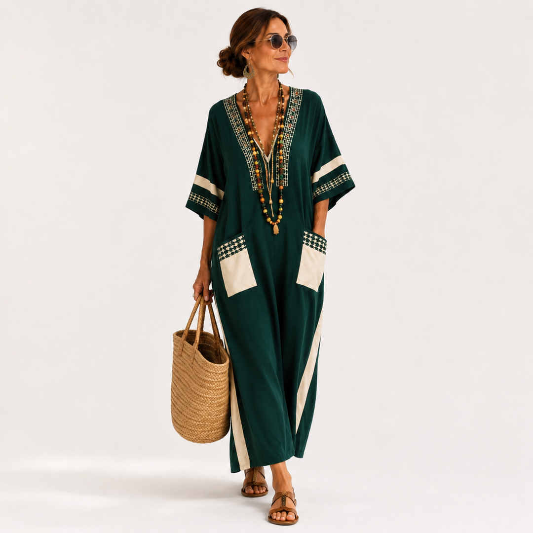 Kaftan Noor Grøn Etnisk