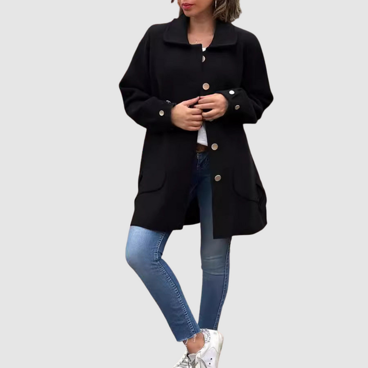 Martina - Klassisk oversized frakke med knapper