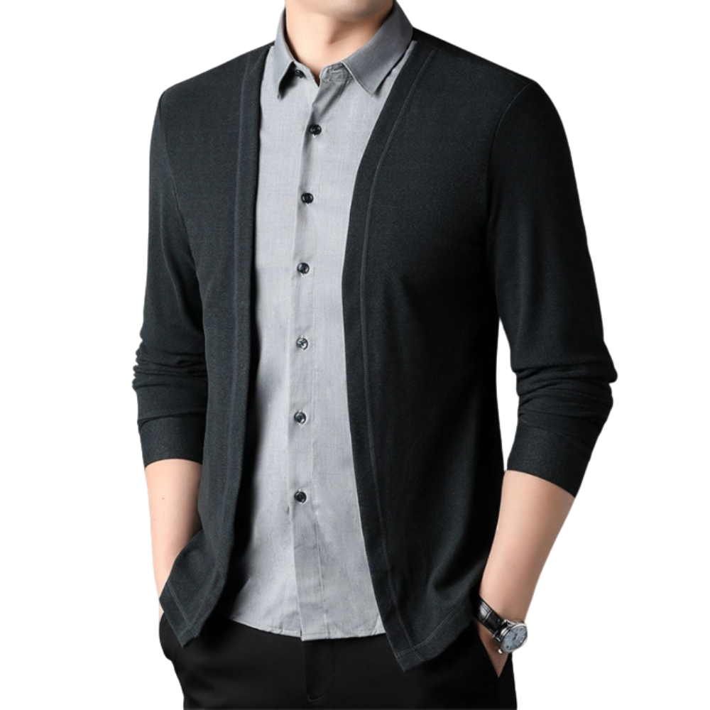 2-i-1 skjorte og cardigan