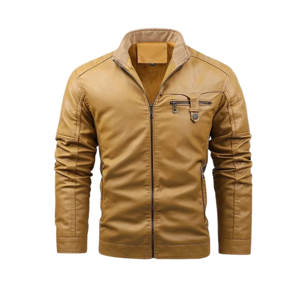 Retro Fleece Fodret Læderjakke