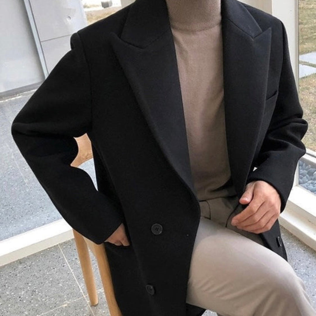 Elegant Dobbeltbrystet Frakke