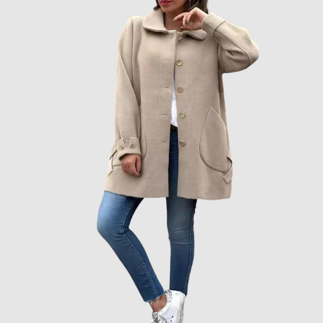Martina - Klassisk oversized frakke med knapper