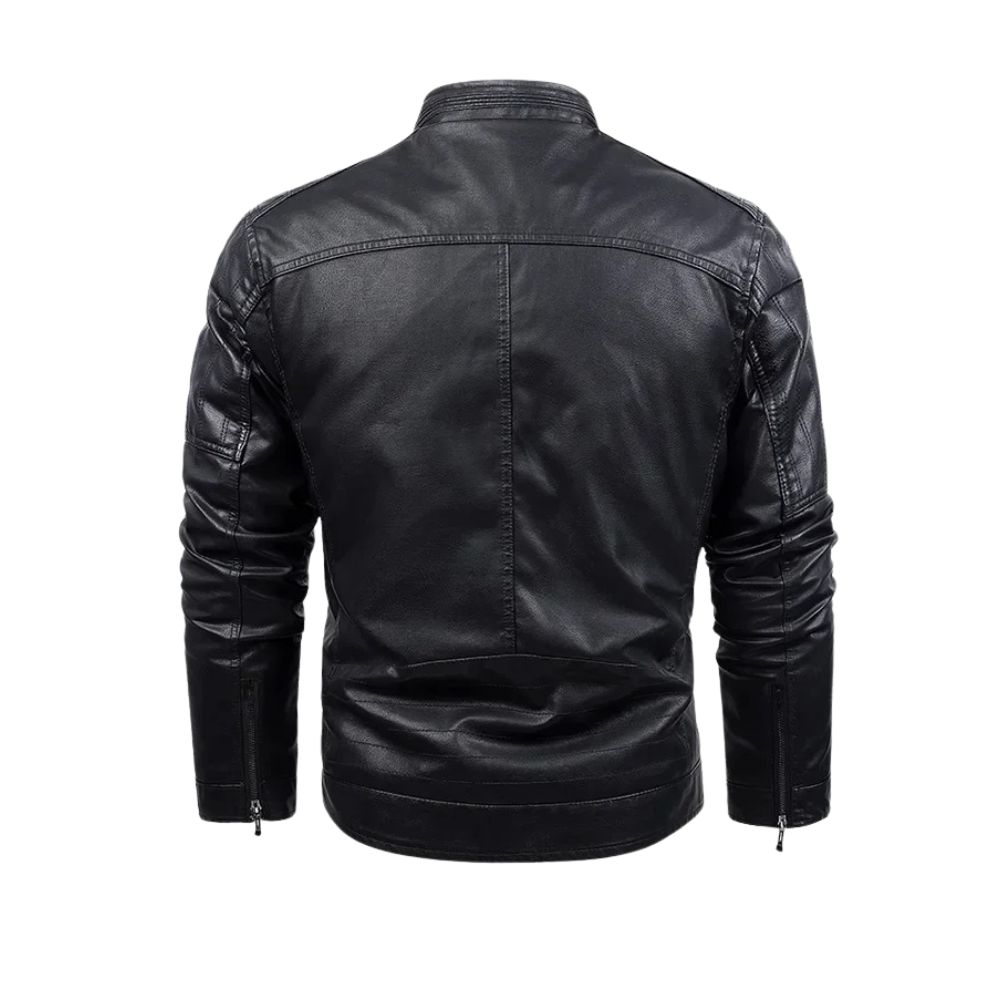 Retro Fleece Fodret Læderjakke