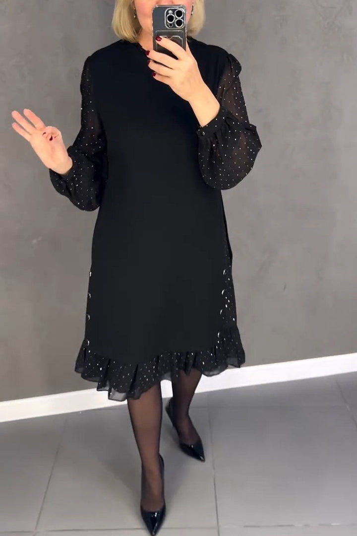 Damekjole med rund halsudskæring, i ensfarvet farve, i farven hot diamond 