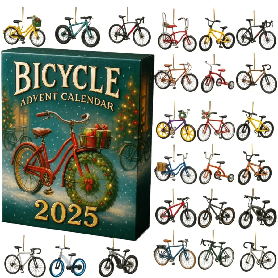 Adventskalender med cykelmotiv 2025