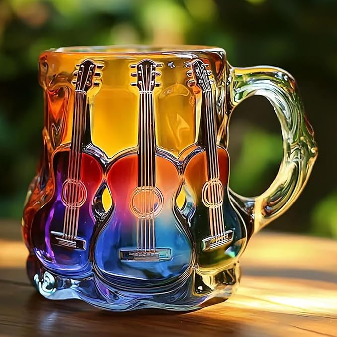 Håndlavet Krus Med 3D Guitar Kunst
