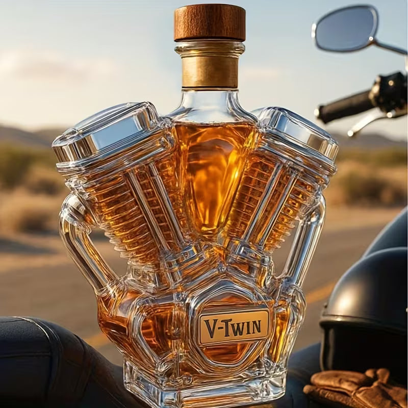 V Twin Motor Whisky Flaske