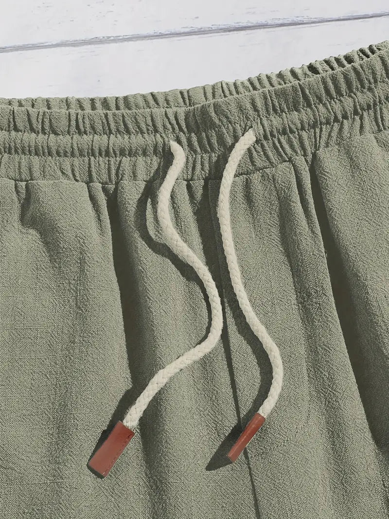 Afslappede shorts i hør