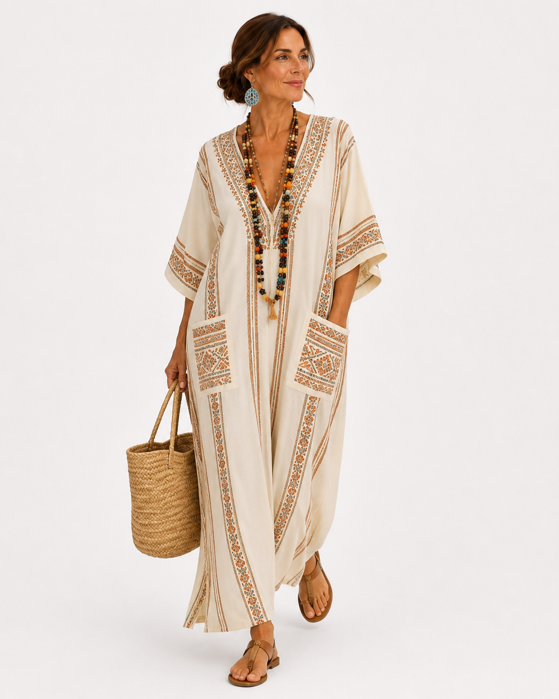Caftán Dalia Beige Etnisk