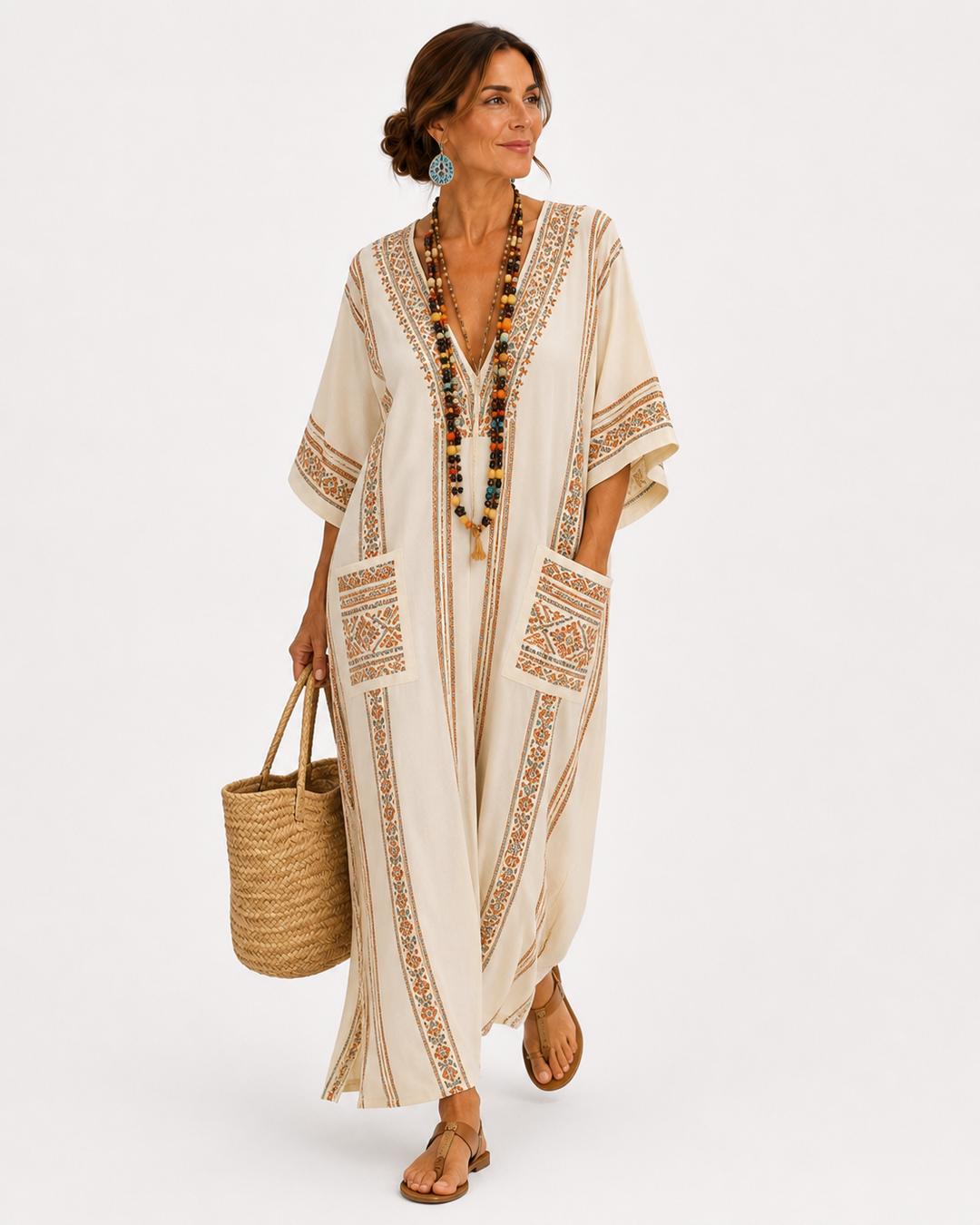 Kaftan Dalia Beige Etnisk