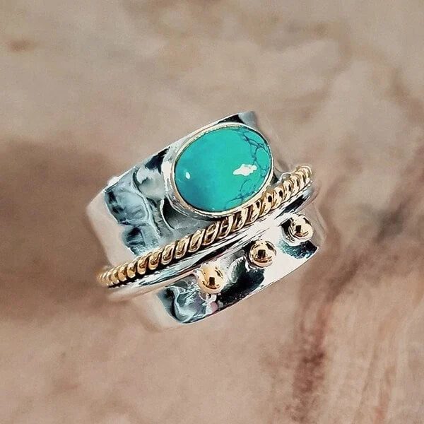 Bred ring med turkis