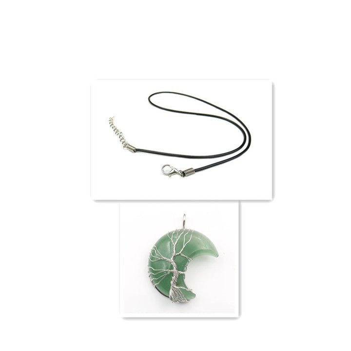 Halskæde med Livets Træ vedhæng og Månekrystal Accessories 
