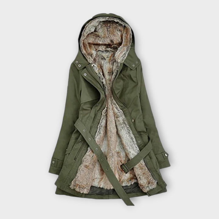 Mikash - Varm pelsfrakke med pelsfor