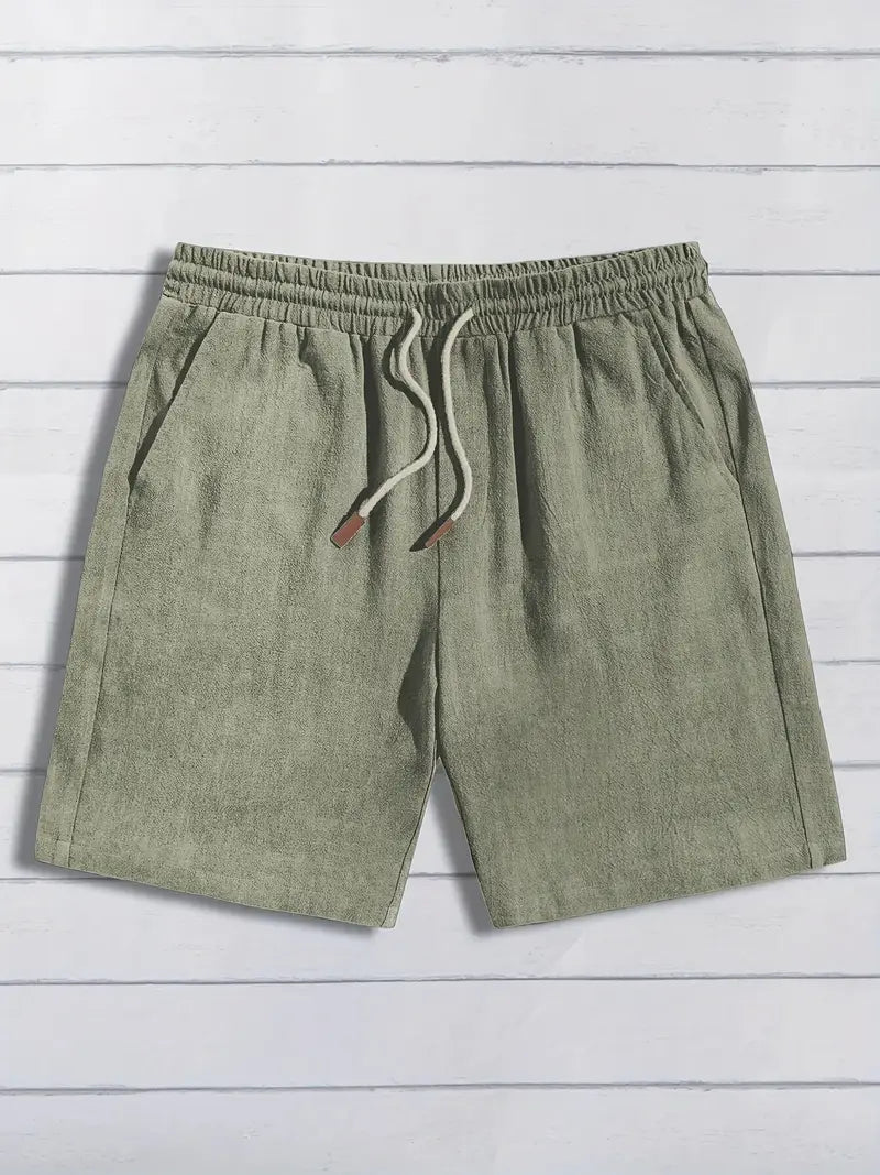 Afslappede shorts i hør
