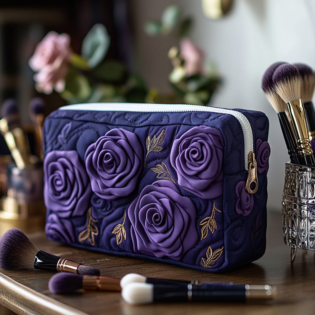 Makeuptaske Lilla Roser i Relief
