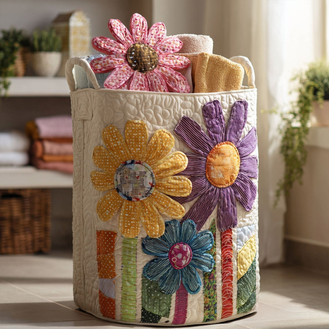Antik Vasketøjskurv med Blomster