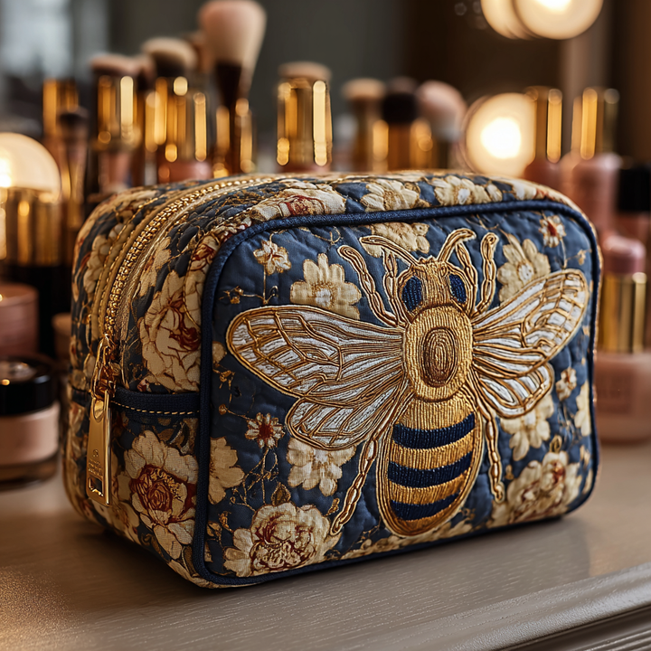 Makeuptaske Bi i Guld og Blåt