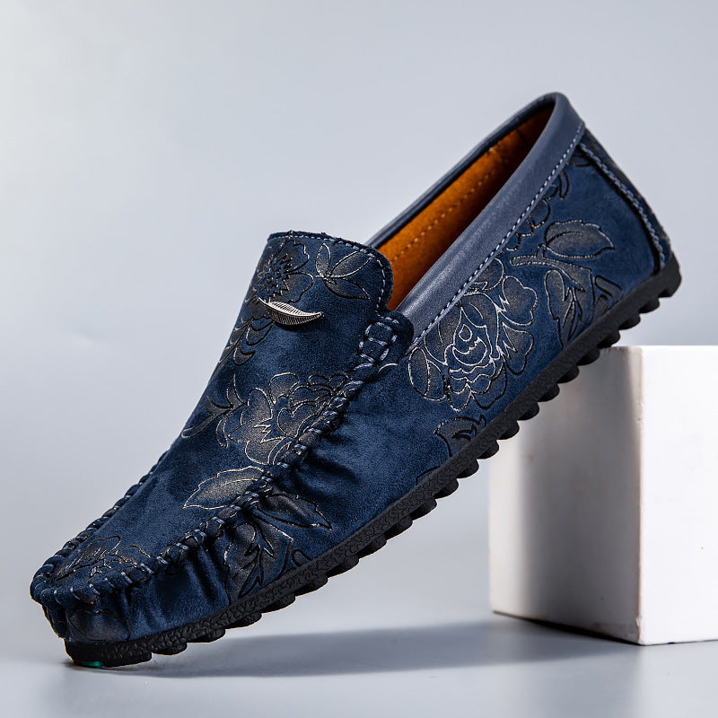 Blomsterlæderloafers