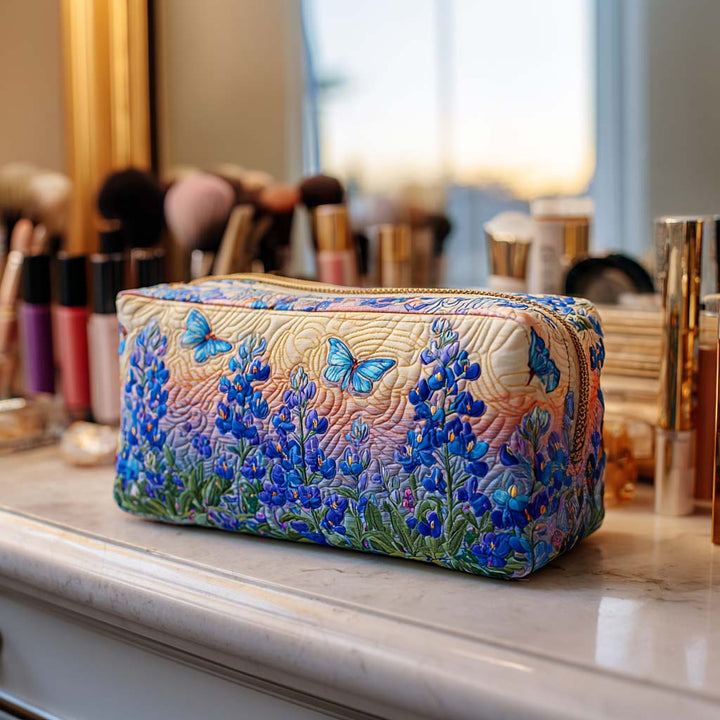 Makeuptaske Blå Blomster i Have