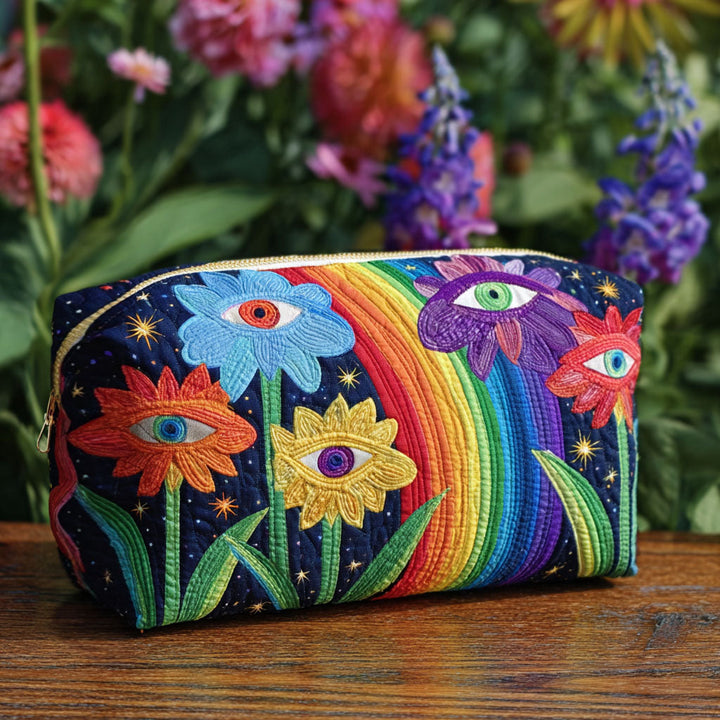 Makeuptaske Regnbue over Blomstermark