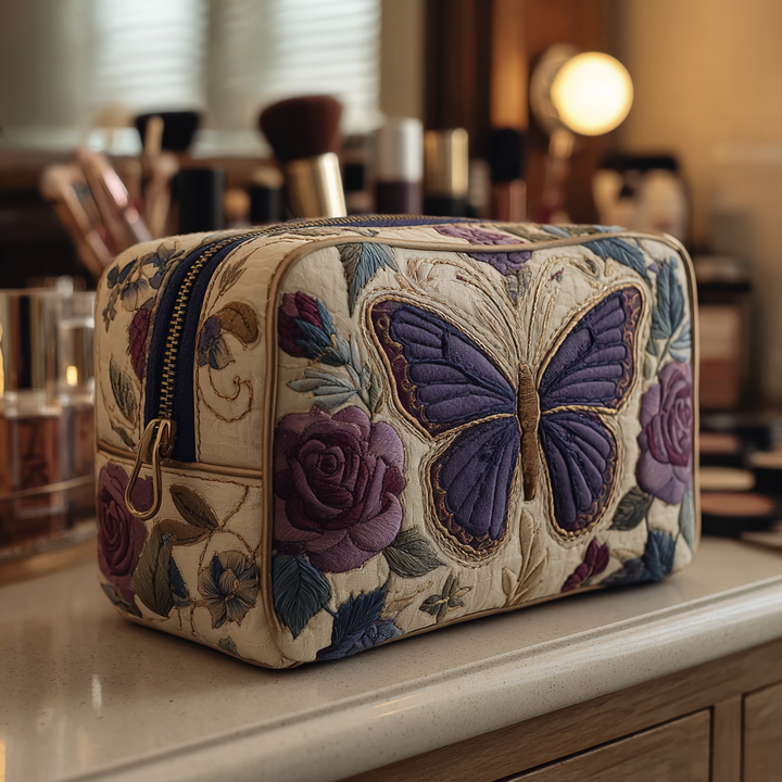Makeuptaske Sommerfugle i Blåviolet