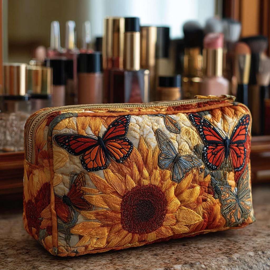 Makeuptaske Sommerfugl i Solsikkemark