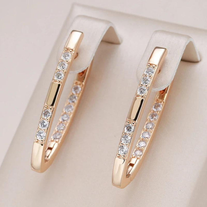 Elegante Øreringe med Zirkoner i Guld