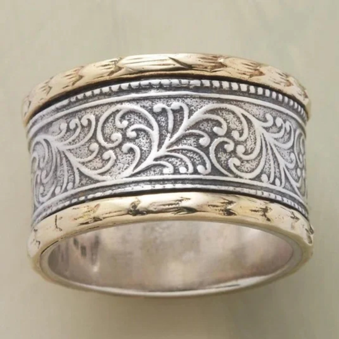 Guld og sølv vintage ring 
