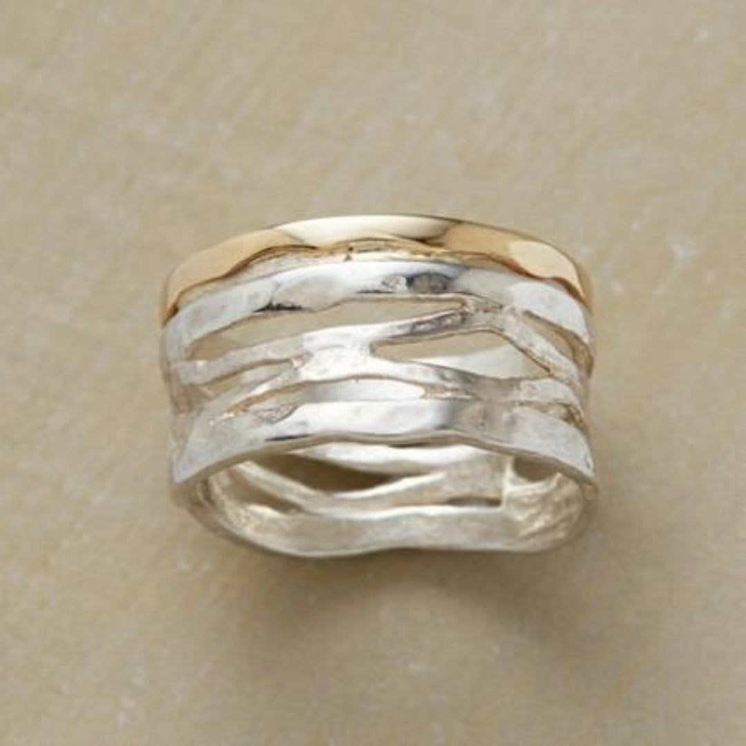 Vintage Pusty Ring i Guld og Sølv 