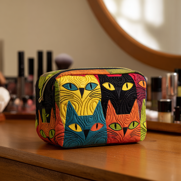 Makeuptaske Katte i Gult
