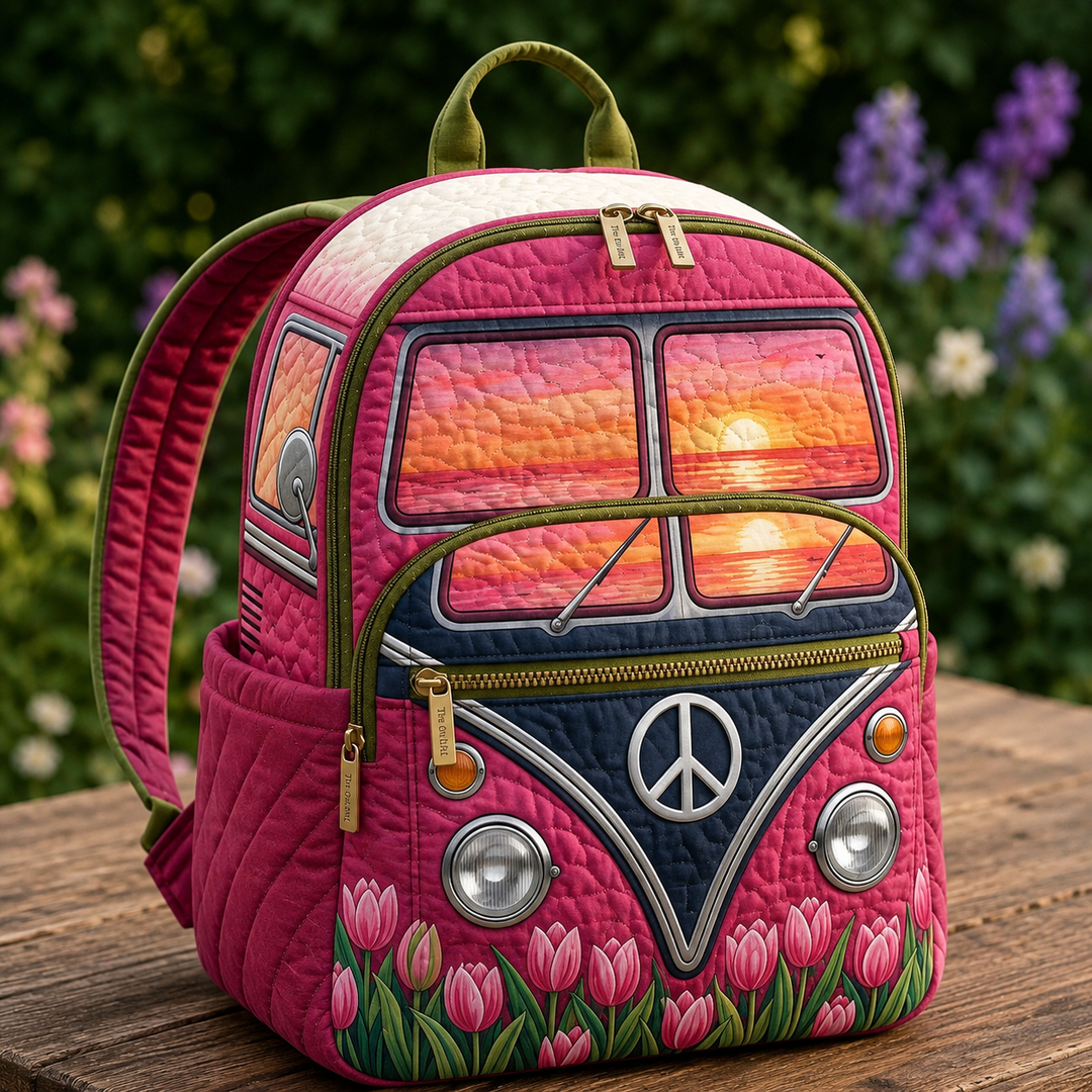 Boho Rygsæk — Solnedgang & Tulipaner