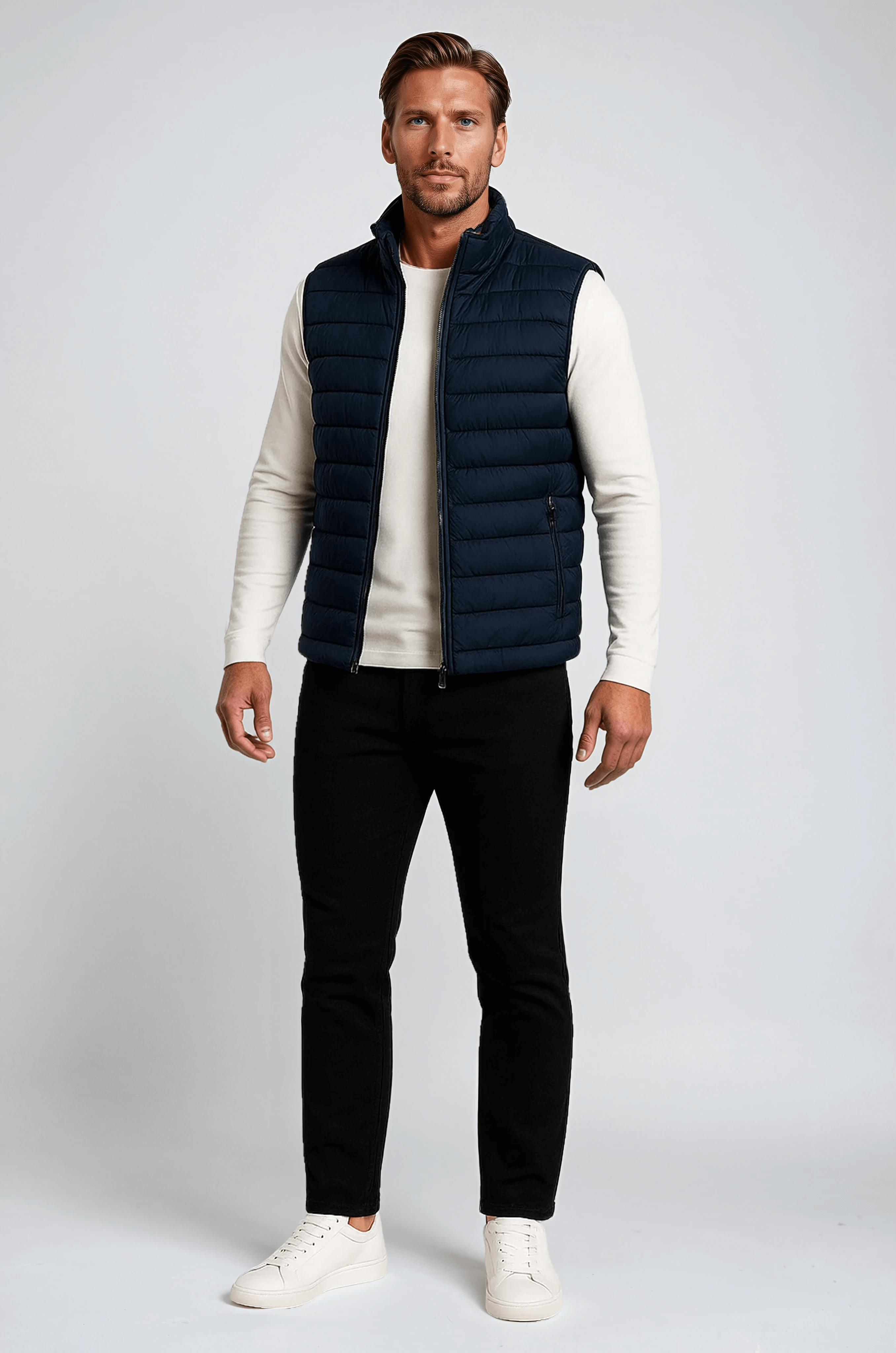 Premium Herre Marineblå Puffervest