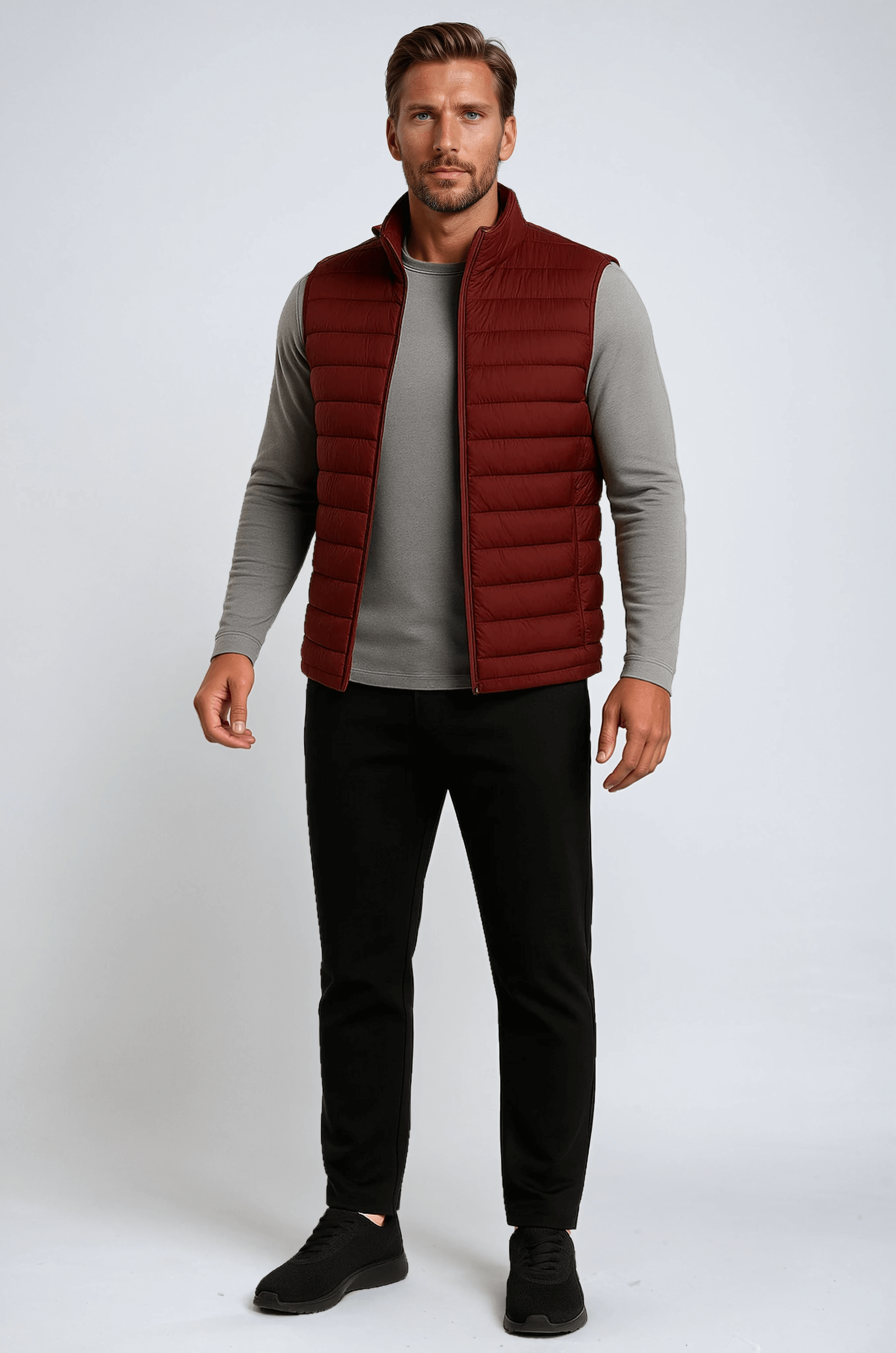 Premium Herre Murstensrød Puffervest