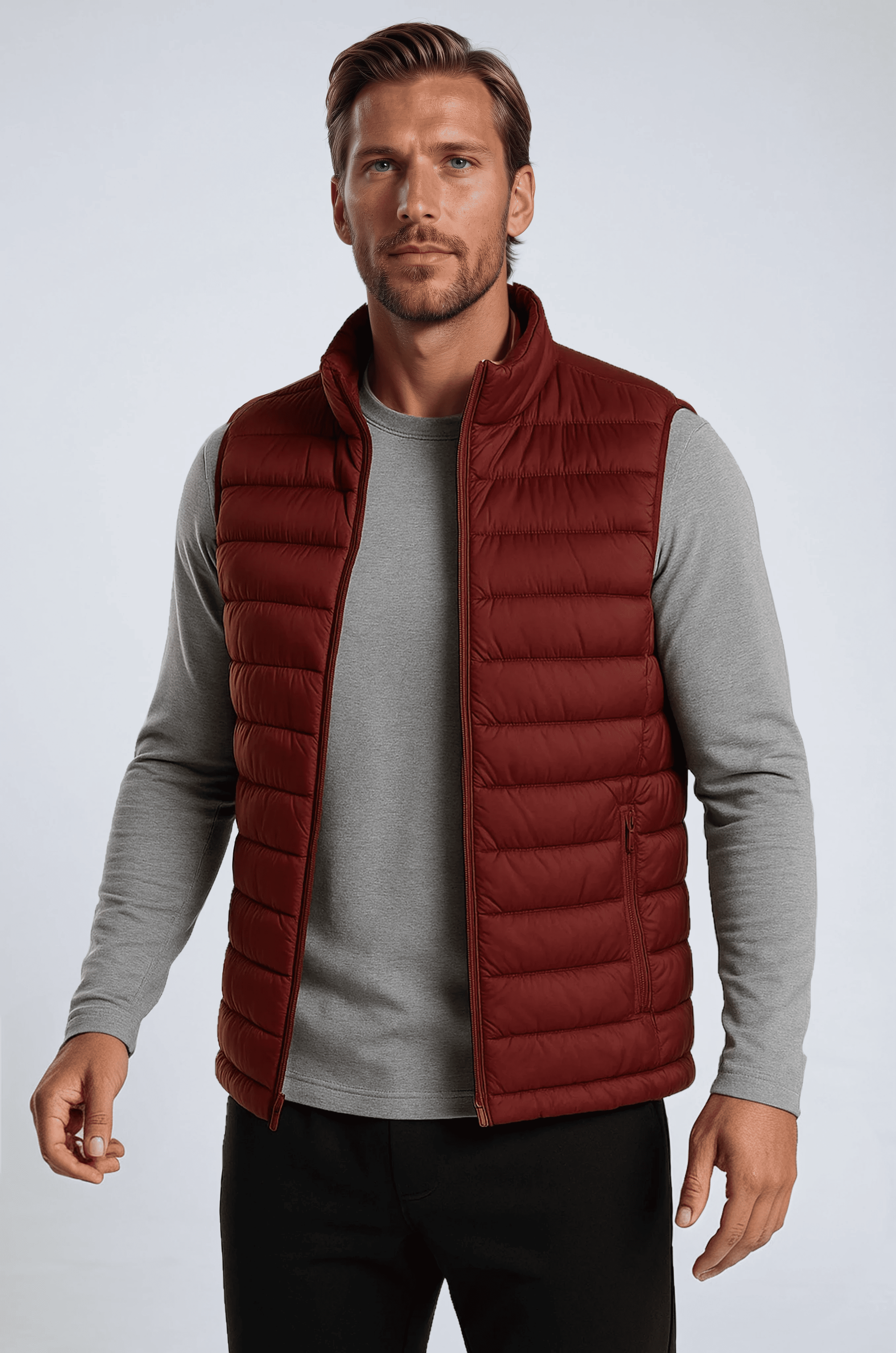 Premium Herre Murstensrød Puffervest